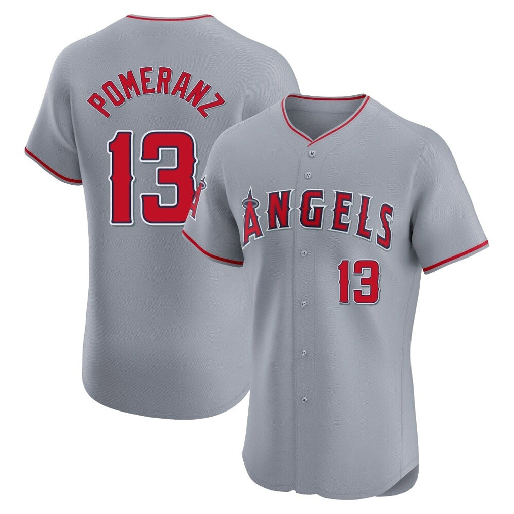 LA.Angels #13 Drew Pomeranz Player Gray Home Limited Elite Gdoa Stitched Jerseys