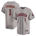 H.Astros #1 Carlos Correa Player Gray Home Limited Gdoa Stitched Jerseys