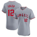 LA.Angels #12 Jorge Soler Player Gray Home Limited Elite Gdoa Stitched Jerseys
