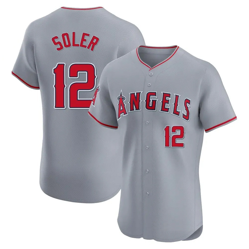 LA.Angels #12 Jorge Soler Player Gray Home Limited Elite Gdoa Stitched Jerseys