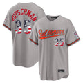 B.Orioles #35 Adley Rutschman Player Gray USA 250 Fourth of July Home Game Gdoa Stitched Jerseys