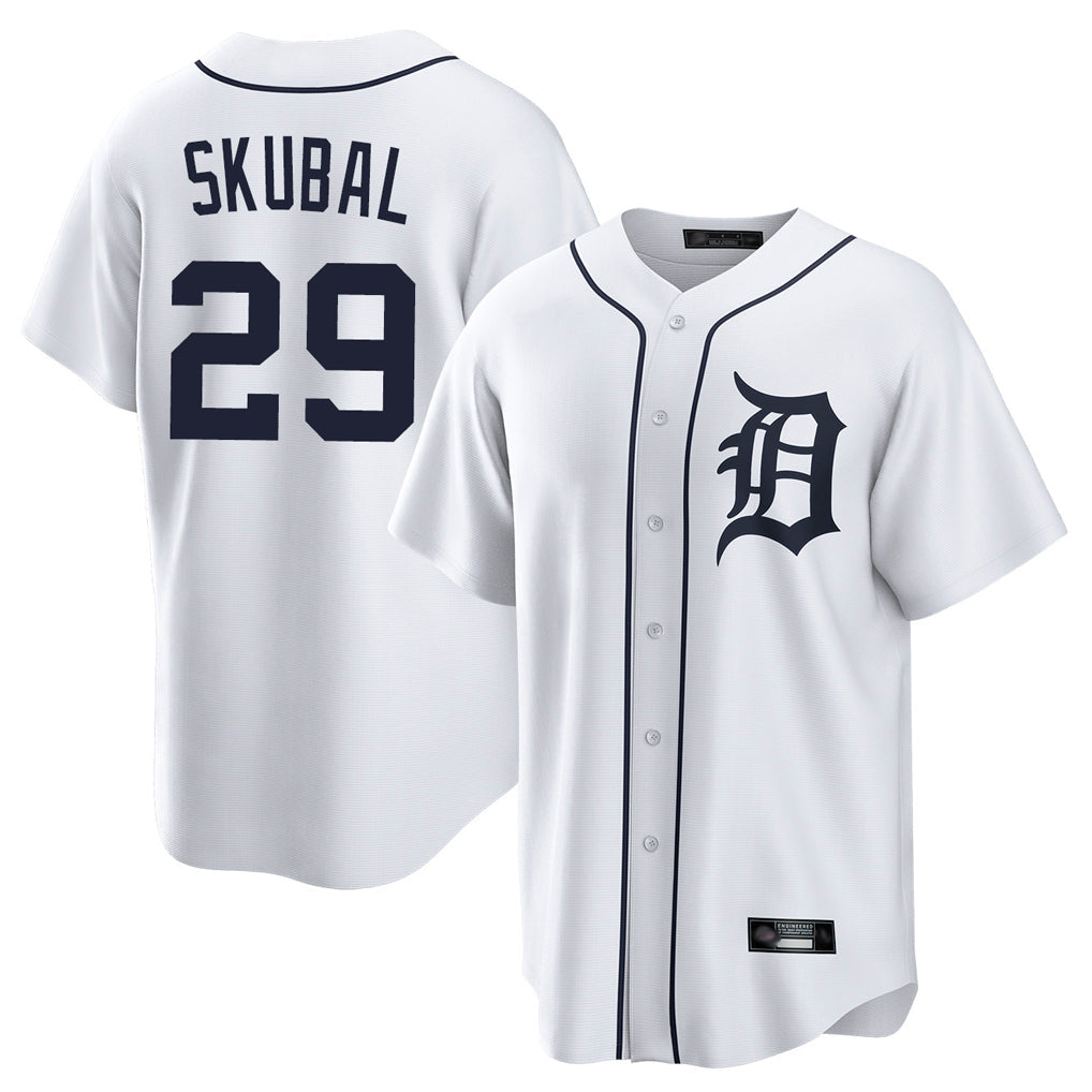 D.Tigers #29 Tarik Skubal Player White Home Game Gdoa Stitched Jerseys