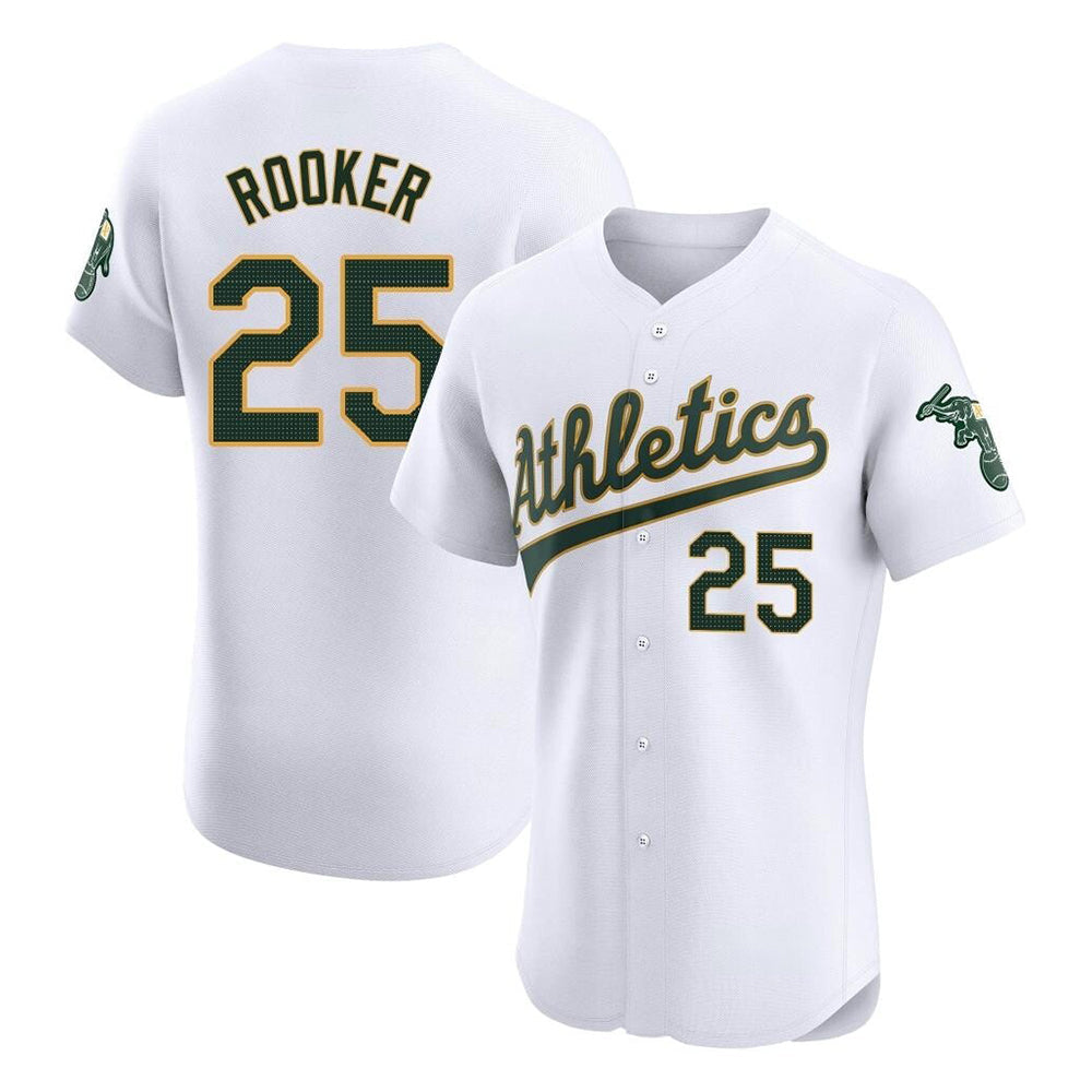 Athletics #25 Brent Rooker Player White Elite Home Stitched Jersey