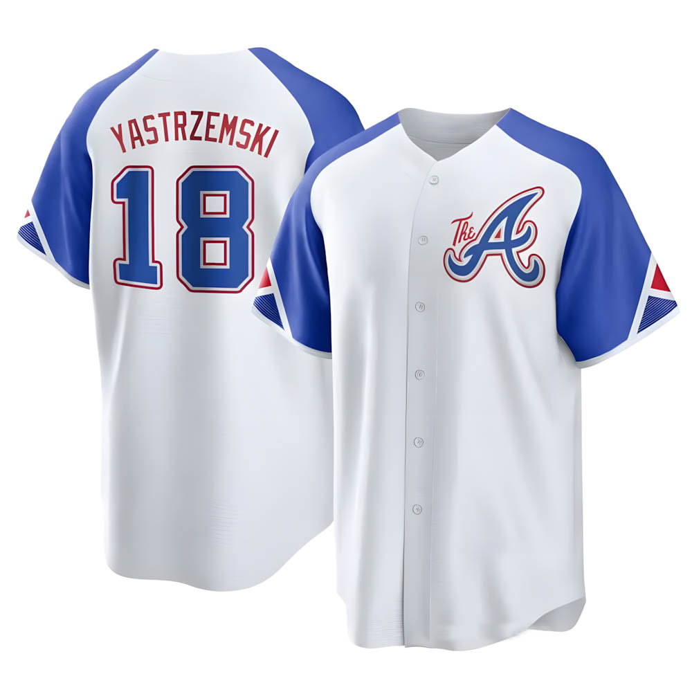 A.Braves #18 Mike Yastrzemski player White Replica City Connect Stitched Jerseys