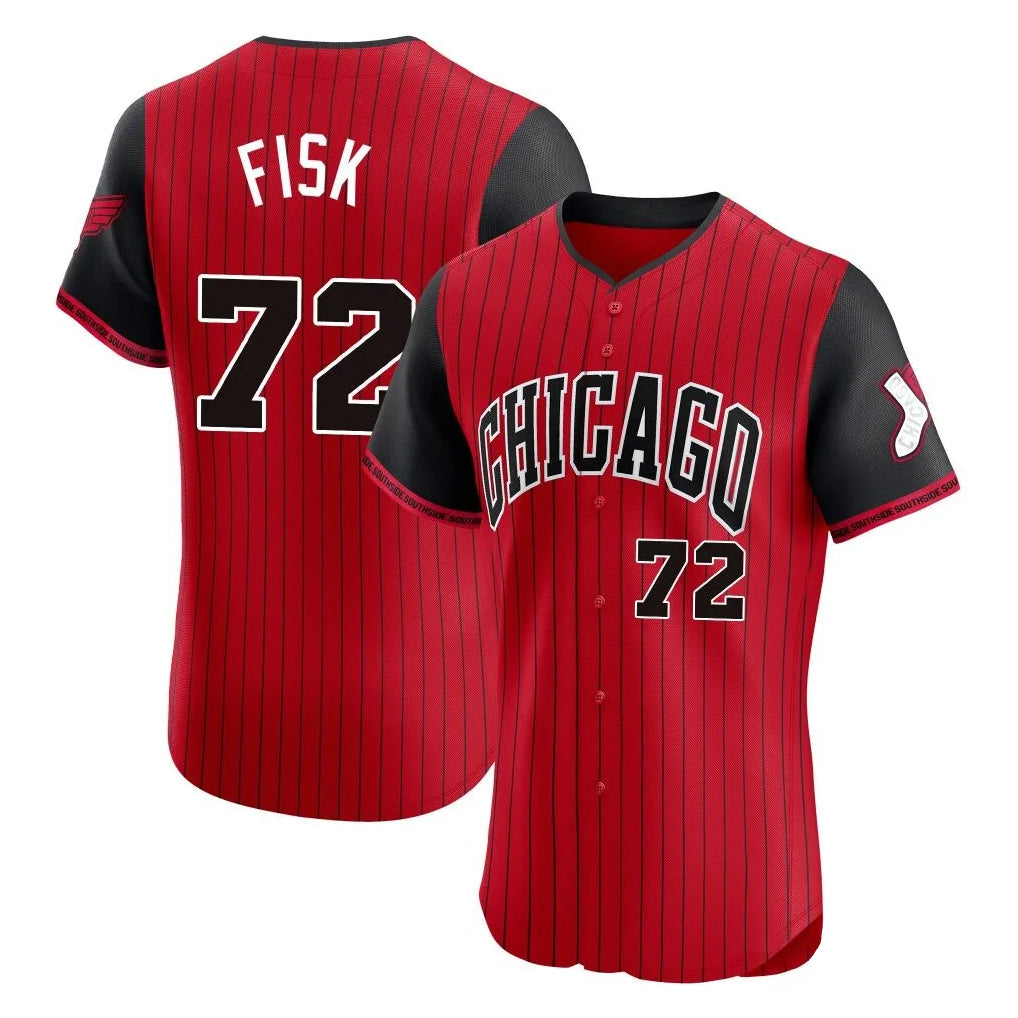 C.White Sox #72 Carlton Fisk Player Red City Connect Limited Elite Home Gdoa Stitched Jerseys