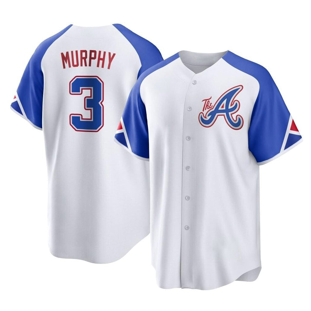 A.Braves #3 Dale Murphy Player White City Connect Home Game Gdoa Stitched Jerseys