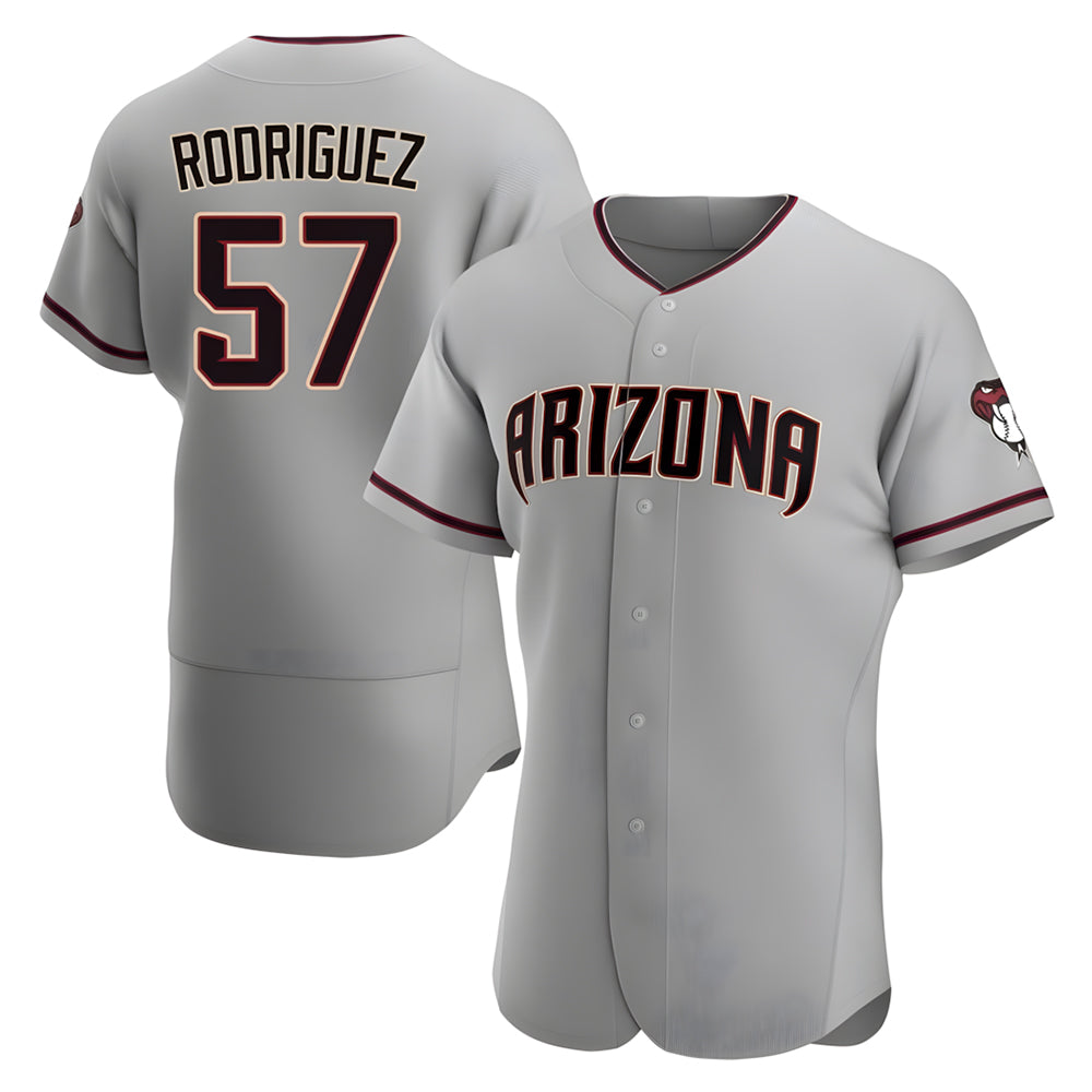 A.Diamondbacks #57 Eduardo Rodriguez Player Gray Road Stitched Jersey