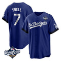 LA.Dodgers #7 Blake Snell Player Royal City Connect Game World Series Gdoa Stitched Jerseys
