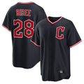 C.Guardians #28 Tanner Bibee Player Navy Home Game Gdoa Stitched Jerseys