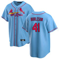 St. Louis Cardinals #41 Alec Burlesona Player Light Blue Home Game Stitched Jerseys