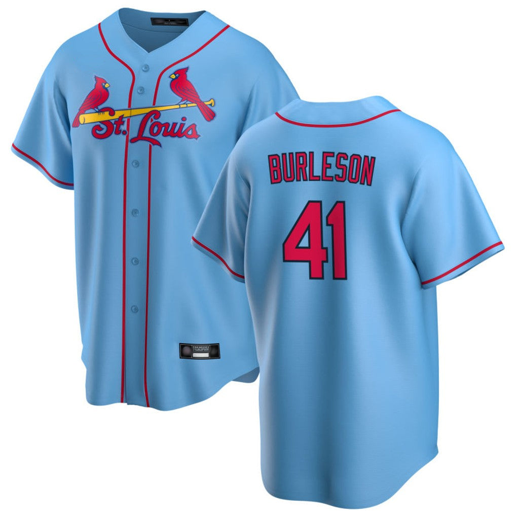St. Louis Cardinals #41 Alec Burlesona Player Light Blue Home Game Gdoa Stitched Jerseys