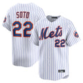 NY.Mets #22 Juan Soto Player White Home Limited Stitched Jerseys