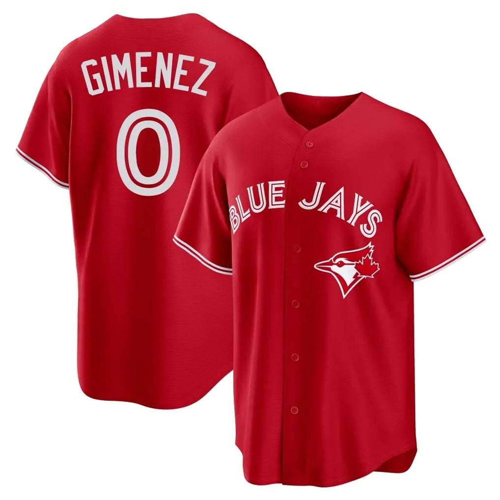 T.Blue Jays #0 Andres Gimenez Player Red Home Game Gdoa Stitched Jerseys