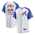 A.Braves #10 Chipper Jones Player White USA 250 Fourth Of July City Connect Home Game Gdoa250Ys Stitched Jerseys