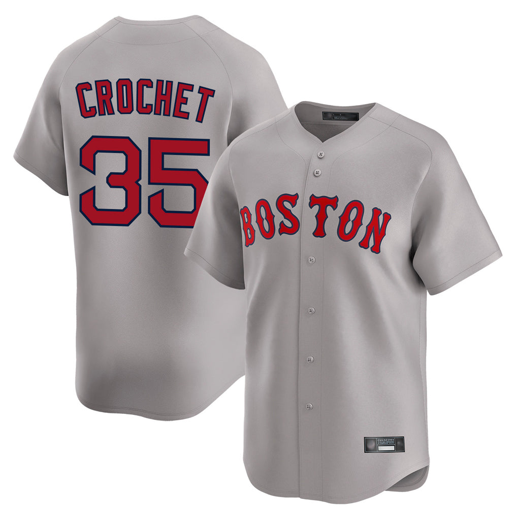 B.Red Sox #35 Garrett Crochet Player Gray Road Limited Home Game Gdoa Stitched Jerseys