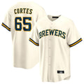 M.Brewers #65 Nestor Cortes Player Cream Home Game Gdoa Stitched Jerseys