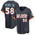 S.Diego Padres #58 Wandy Peralta Player Obsidian 2026 City Connect Home Limited T-shirt Stitched Jerseys
