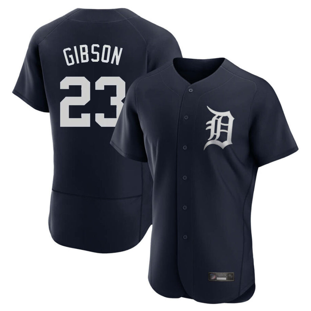 D.Tigers #23 Kirk Gibson Player Navy Limited Elite Home Gdoa Stitched Jerseys