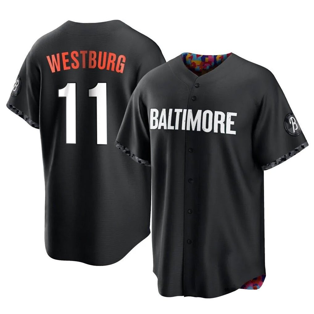 B.Orioles #11 Jordan Westburg Player Black City Connect Home Game Gdoa Stitched Jerseys