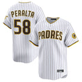 S.Diego Padres #58 Wandy Peralta Player White Limited Home Gdoa Stitched Jerseys