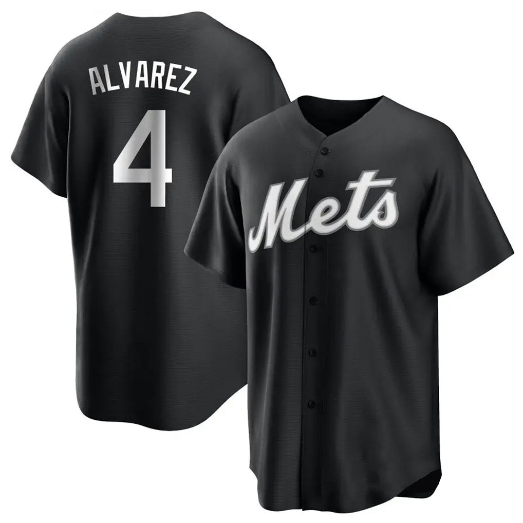 NY.Mets #4 Francisco Alvarez Player Black Home Game Stitched Jerseys
