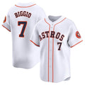 H.Astros #7 Craig Biggio Player White Home Limited Gdoa Stitched Jerseys