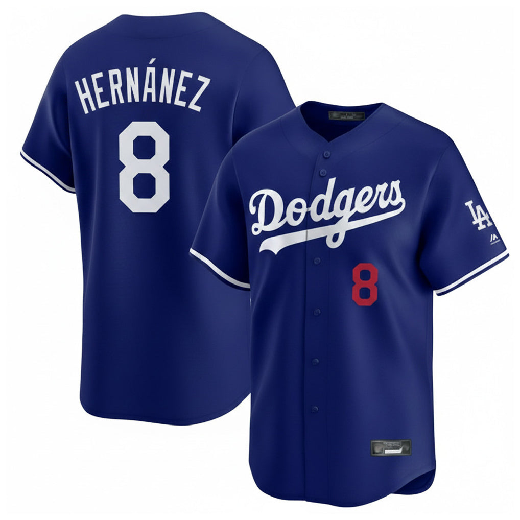 LA.Dodgers #8 Enrique Hern¨¢ndez Player Royal Limited Home Gdoa Stitched Jerseys