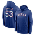 T.Rangers #53 Adolis Garcia Player Royal Pullover Hoodie Stitched Jerseys