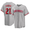 C.Reds #21 Hunter Greene Player Gray Home Game Gdoa Stitched Jerseys