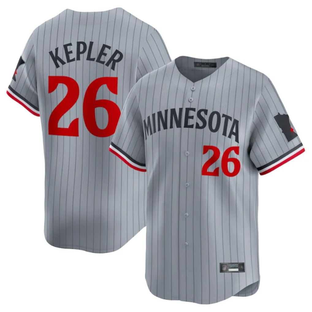 M.Twins #26 Max Kepler Player Gray Home Limited Gdoa Stitched Jerseys