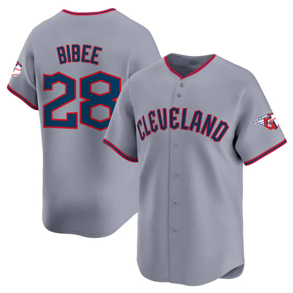 C.Guardians #28 Tanner Bibee Player Gray Road Limited Home Game Gdoa Stitched Jerseys