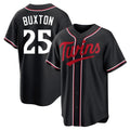 M.Twins #25 Byron Buxton Player Black Fashion Out Home Limited Gdoa Stitched Jerseys