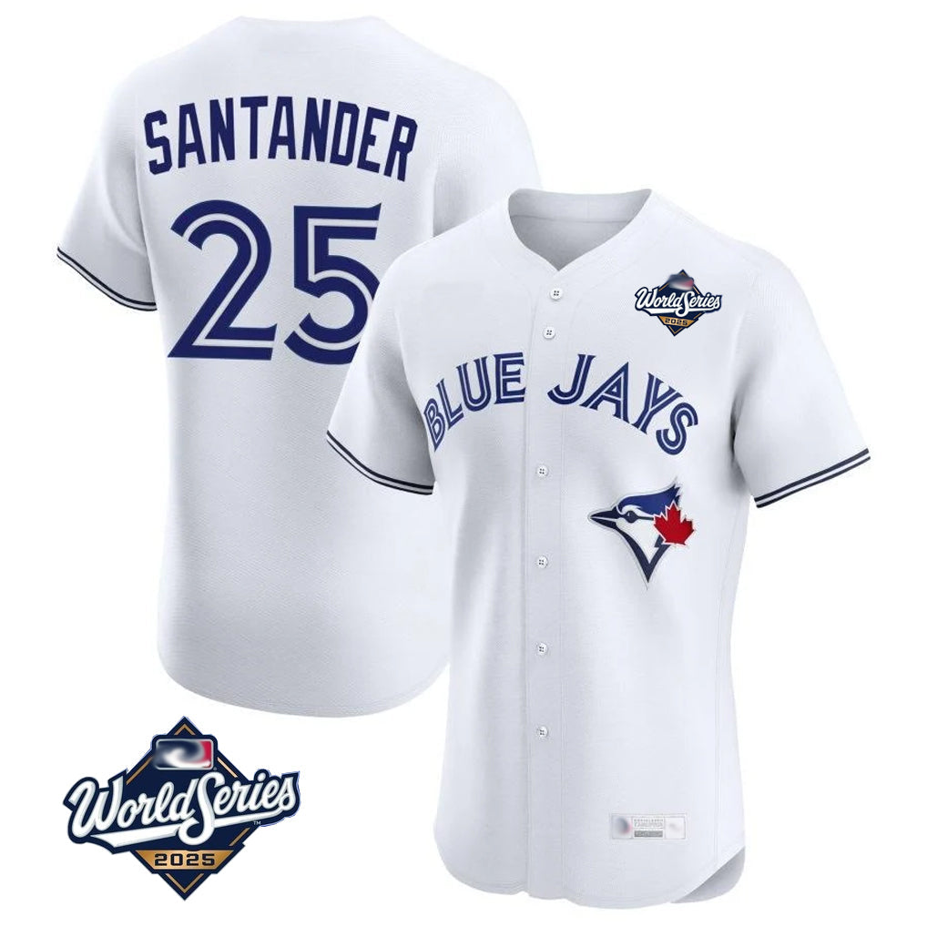 T.Blue Jays #25 Anthony Santander Player White 2025 World Series Elite Limited Home Gdoa Stitched Jerseys