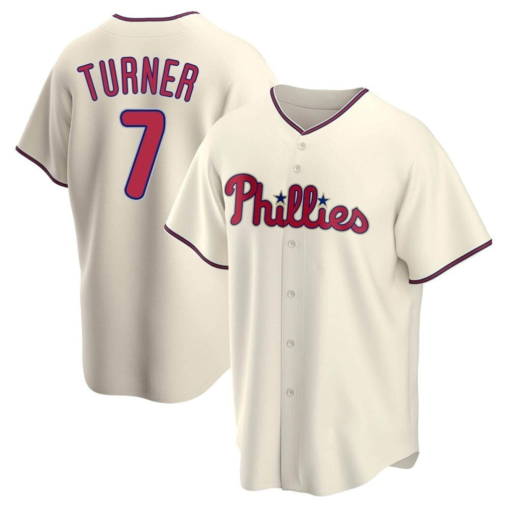 P.Phillies #7 Trea Turner Player Cream Home Game Gdoa Stitched Jerseys