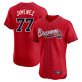 A.Braves #77 Joe Jimenez Player Red Limited Elite Home Game Gdoa Stitched Jerseys