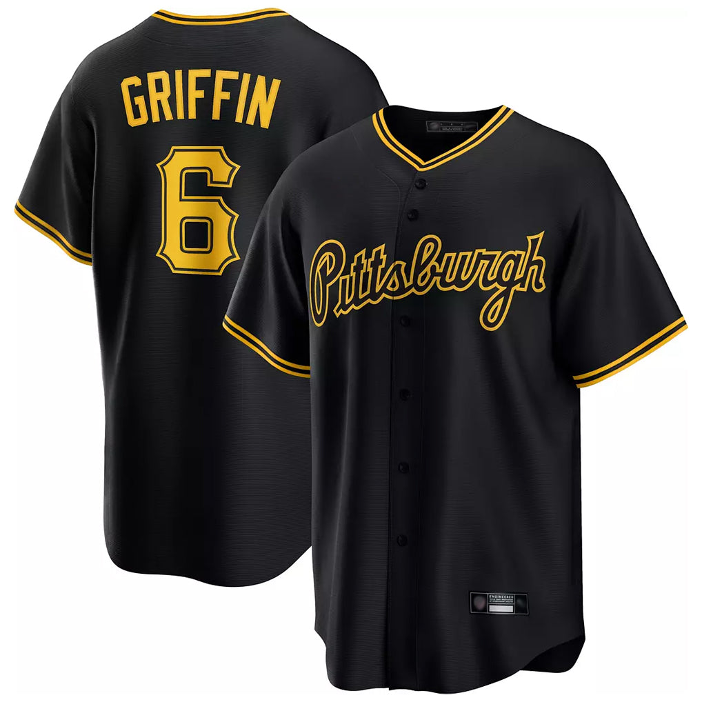 P.Pirates #6 Konnor Griffin Player Black Alt Home Game Gdoa Stitched Jerseys