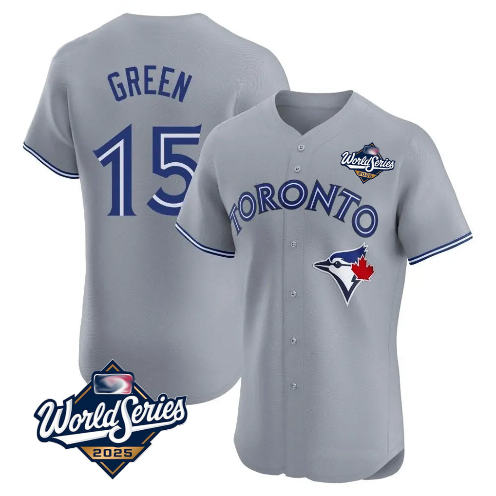 T.Blue Jays #15 Chad Green Player Gray 2025 World Series Elite Limited Gdoa Stitched Jerseys