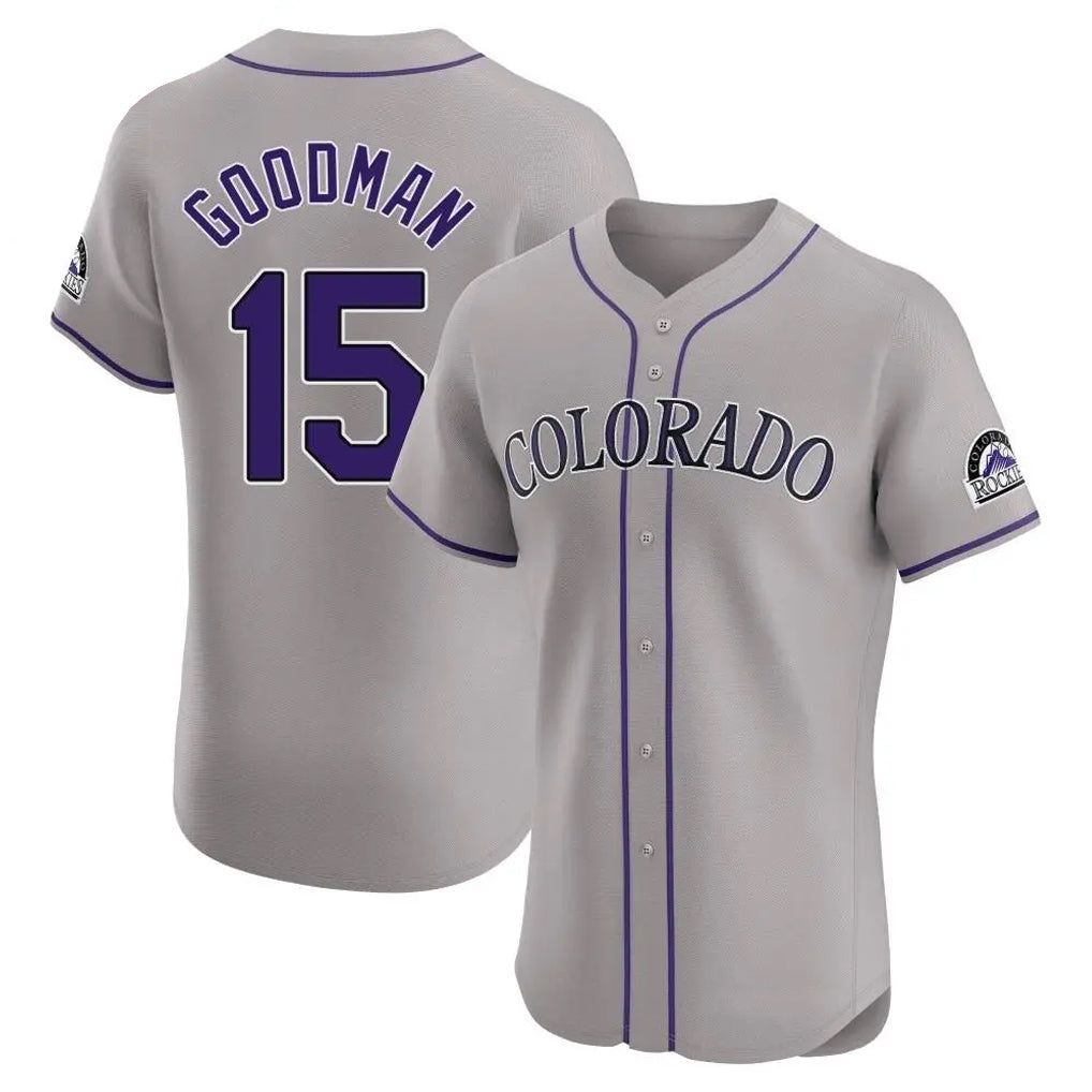 C.Rockies #15 Hunter Goodman Player Gray Limited Elite Home Gdoa Stitched Jerseys