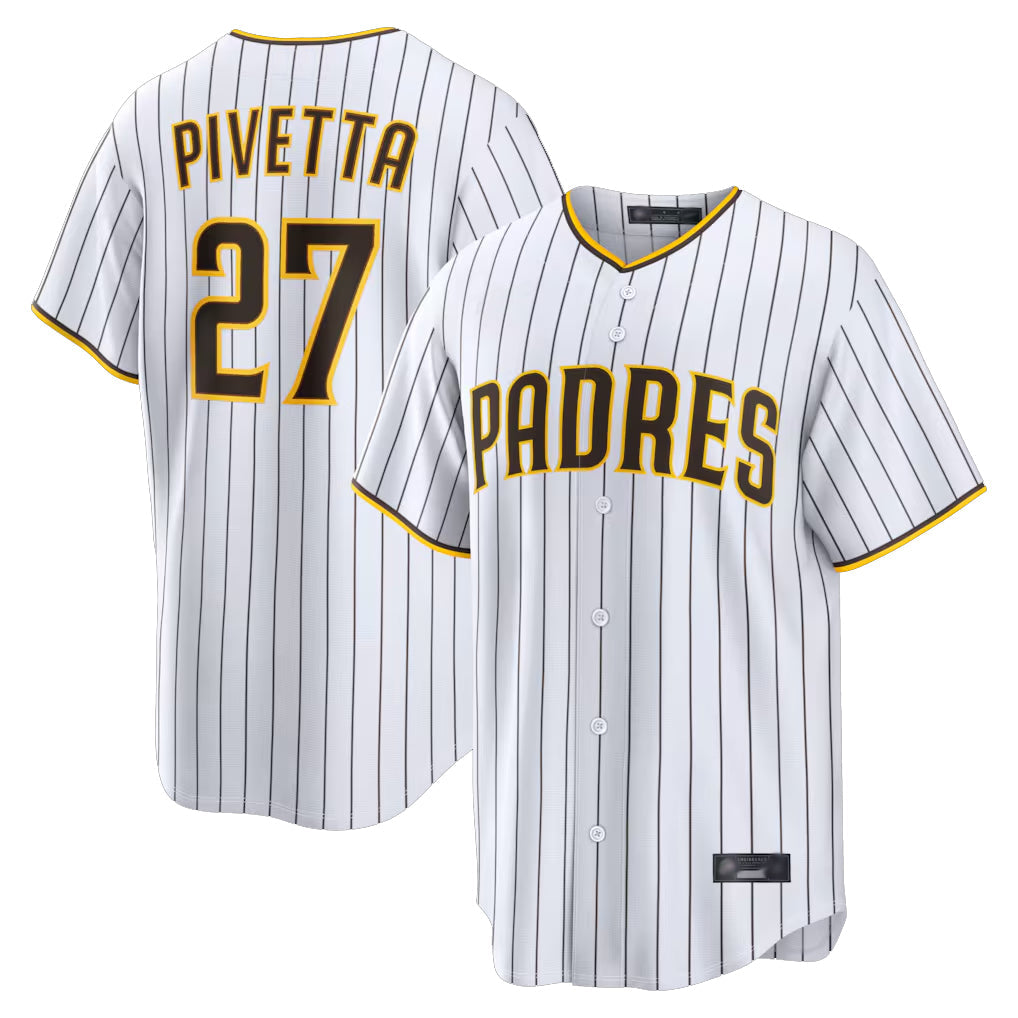 S.Diego Padres #27 Nick Pivetta Player White Home Limited Gdoa Stitched Jerseys