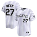 C.Rockies #27 Jordan Beck Player White Limited Home Gdoa Stitched Jerseys