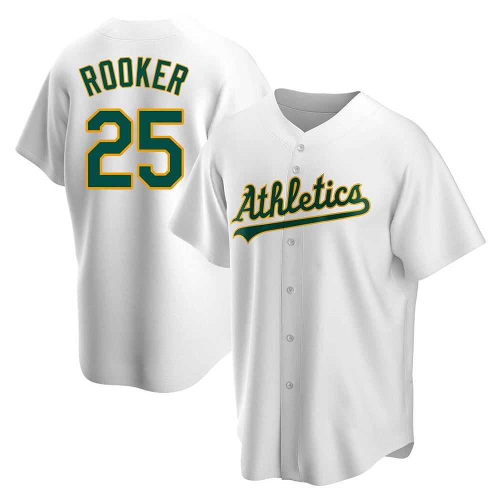 Athletics #25 Brent Rooker Player White Replica Home Stitched Jersey