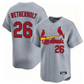 St. Louis Cardinals #26 JJ Wetherholt Player Gray Home Limited Gdoa Stitched Jerseys