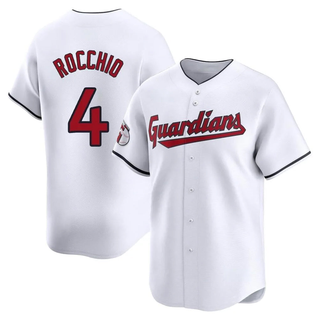 C.Guardians #4 Brayan Rocchio Player White Limited Home Gdoa Stitched Jerseys