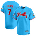 P.Phillies #7 Trea Turner Player Light Blue Phillies & Eagles Vapor Premier Limited Stitched Jerseys