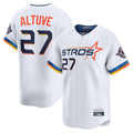 H.Astros #27 Jose Altuve Player White City Connect Limited Home Gdoa Stitched Jerseys