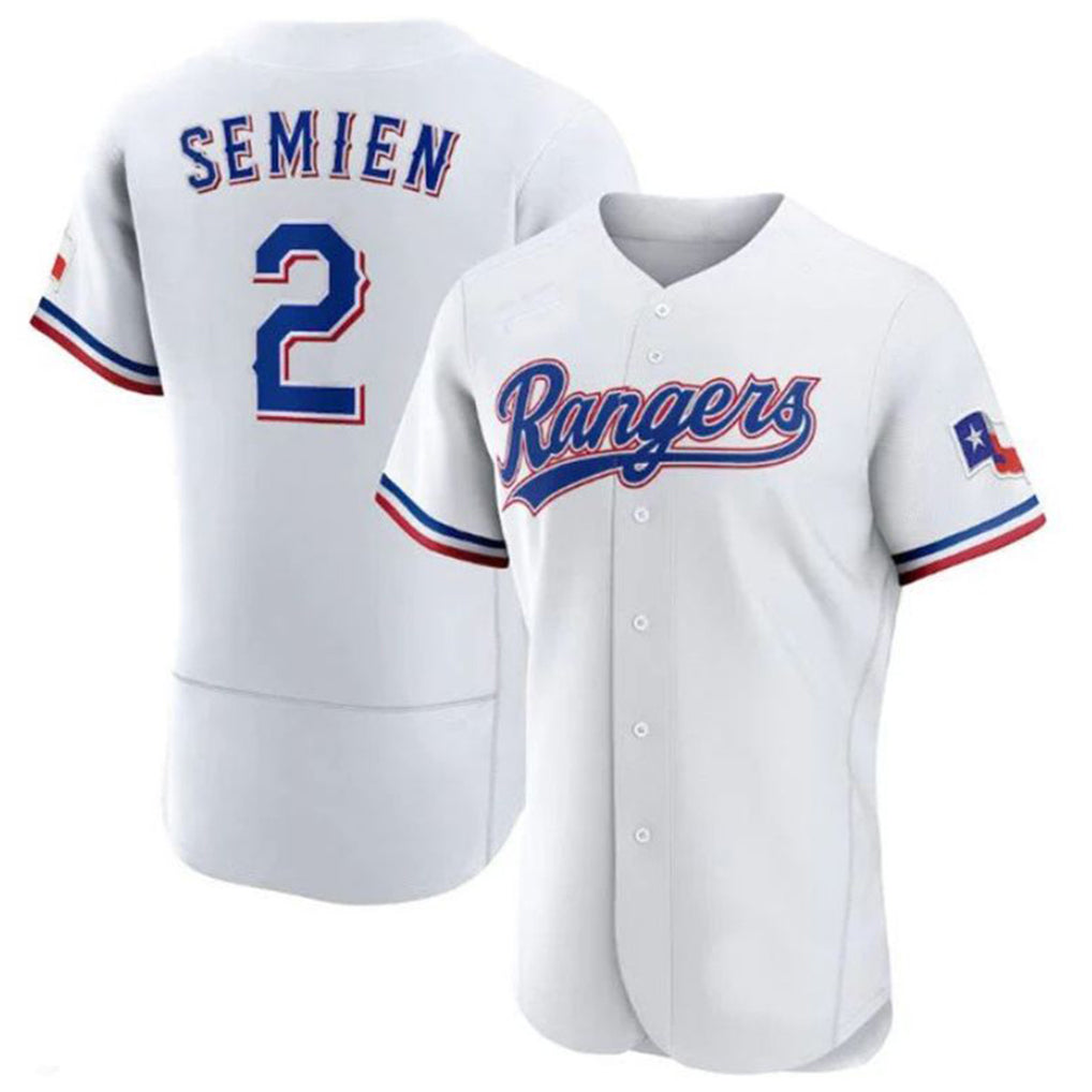 T.Rangers #2 Marcus Semien Player Gold Collection Limited White Elite Stitched Jerseys