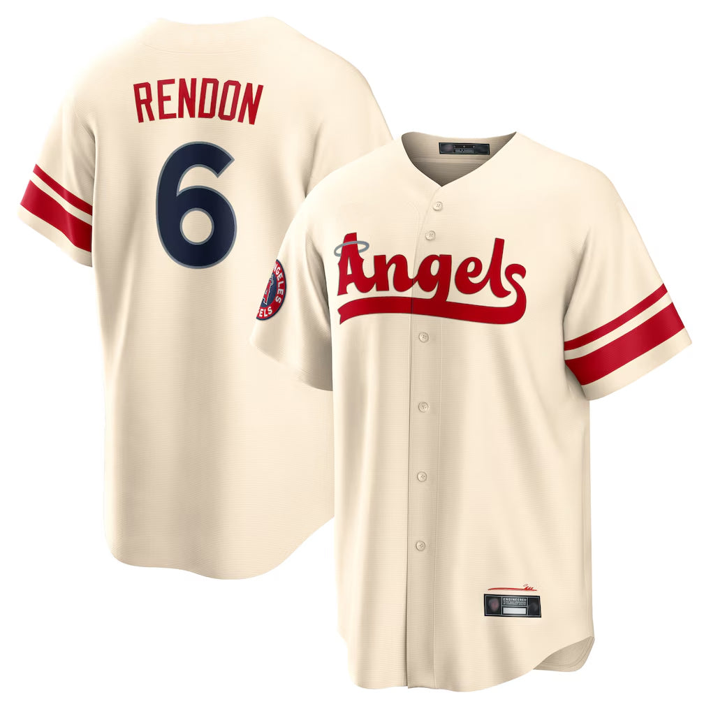 LA.Angels #6 Anthony Rendon Player Cream City Connect Home Gdoa Stitched Jerseys