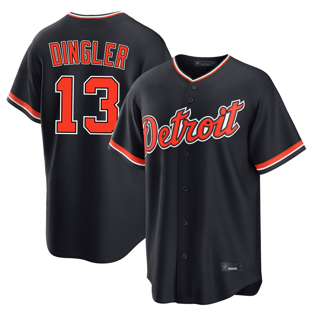 D.Tigers #13 Dillon Dingler Player Navy Home Game Gdoa Stitched Jerseys