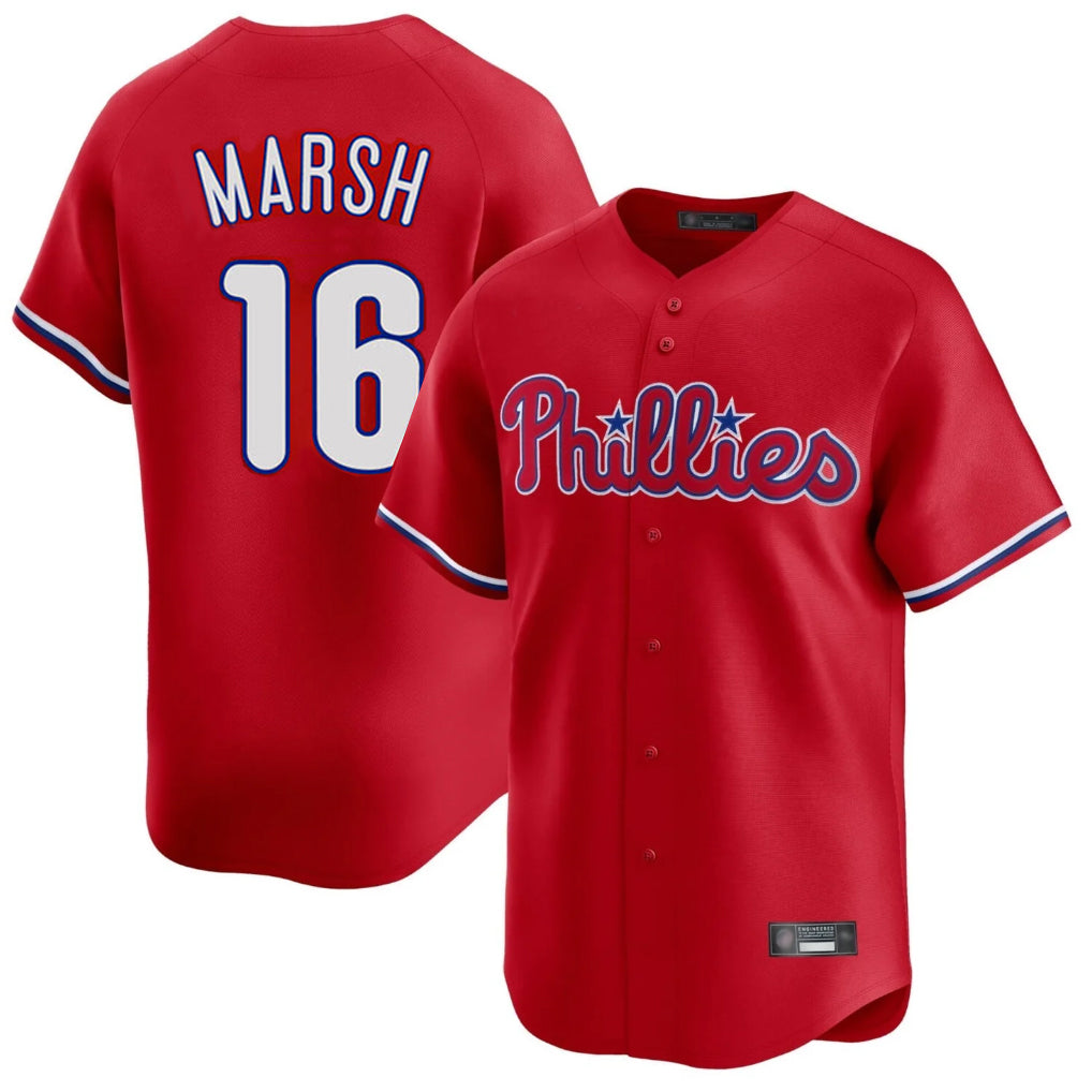 P.Phillies #16 Brandon Marsh Player Red Home Limited Stitched Jerseys