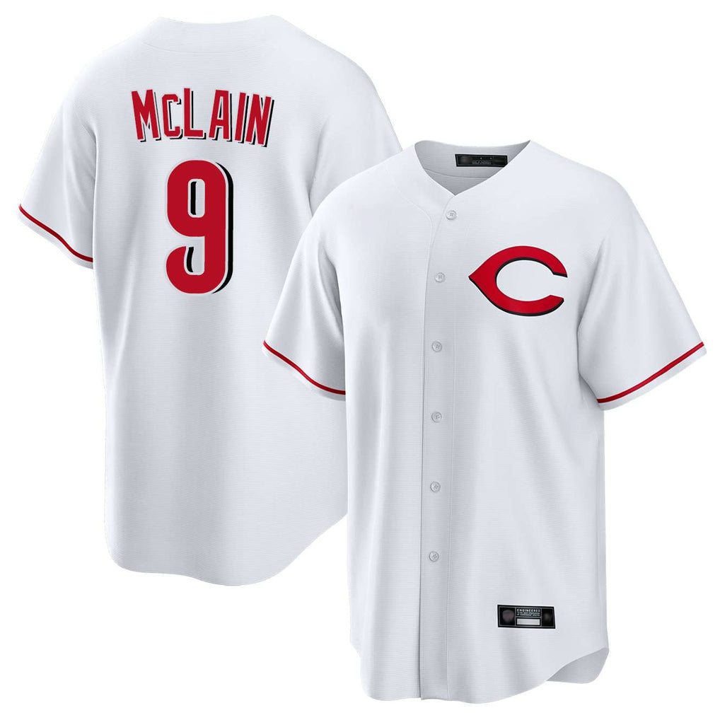 C.Reds #9 Matt McLain Player White Home Game Gdoa Stitched Jerseys
